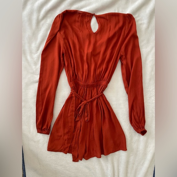 Urban Outfitters Terracotta Rust Orange Long Sleeve Romper NWT - Picture 11 of 14